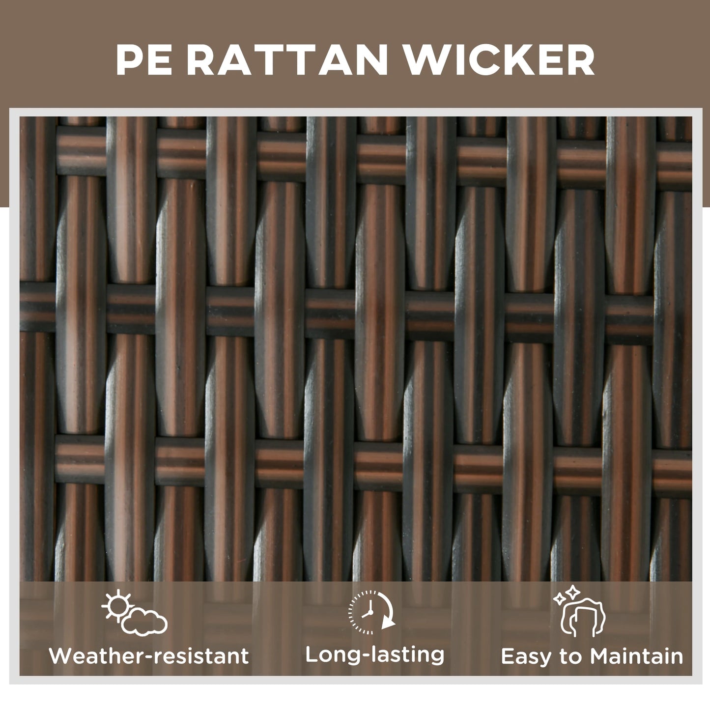 3-Piece Wicker Patio Lounger Set, PE Rattan, Brown/Dark Grey Chaise Loungers at Gallery Canada