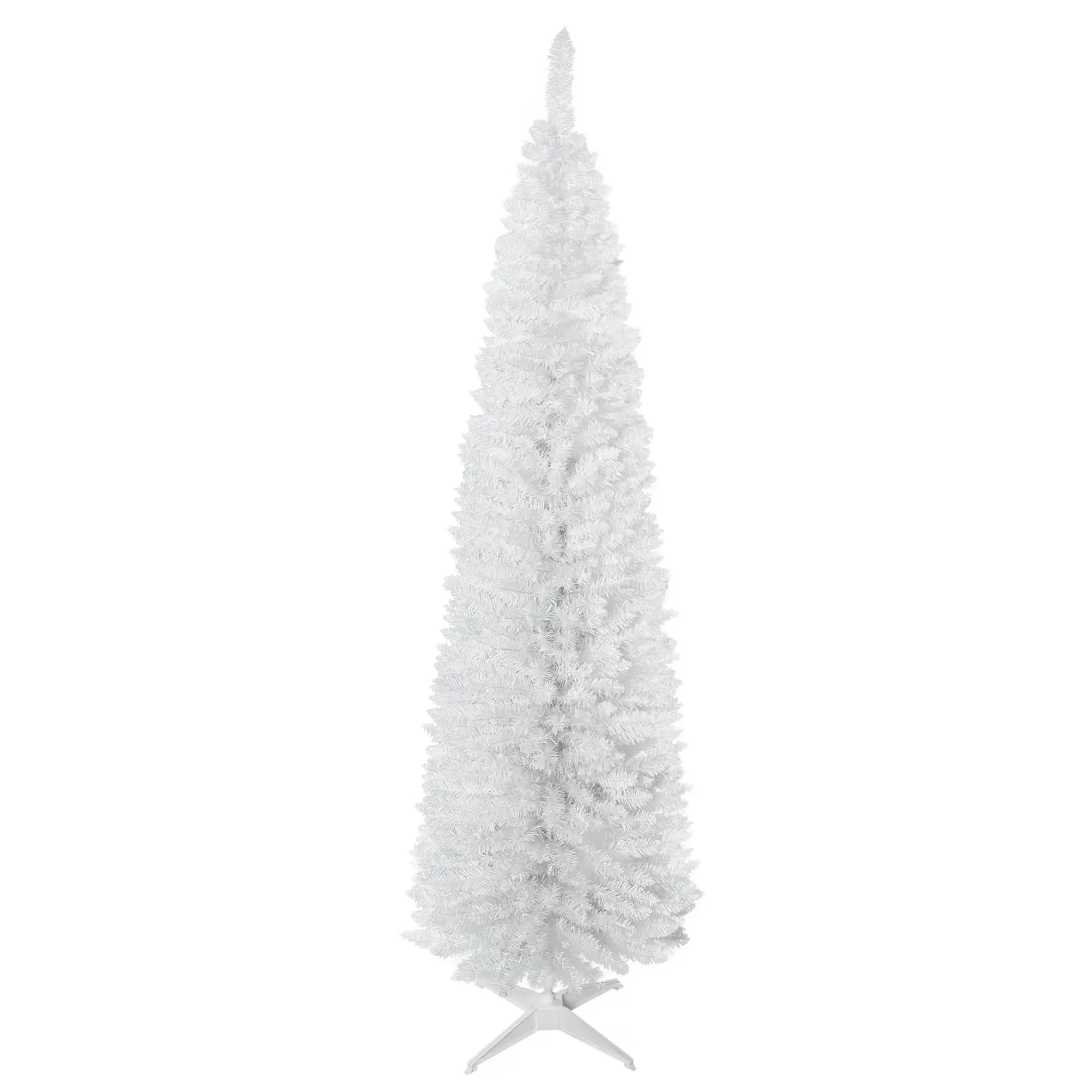 7' Slim Artificial Christmas Tree, Realistic Branches, Sturdy Metal Stand, White Pencil Christmas Trees at Gallery Canada