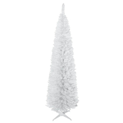 7' Slim Artificial Christmas Tree, Realistic Branches, Sturdy Metal Stand, White Pencil Christmas Trees at Gallery Canada