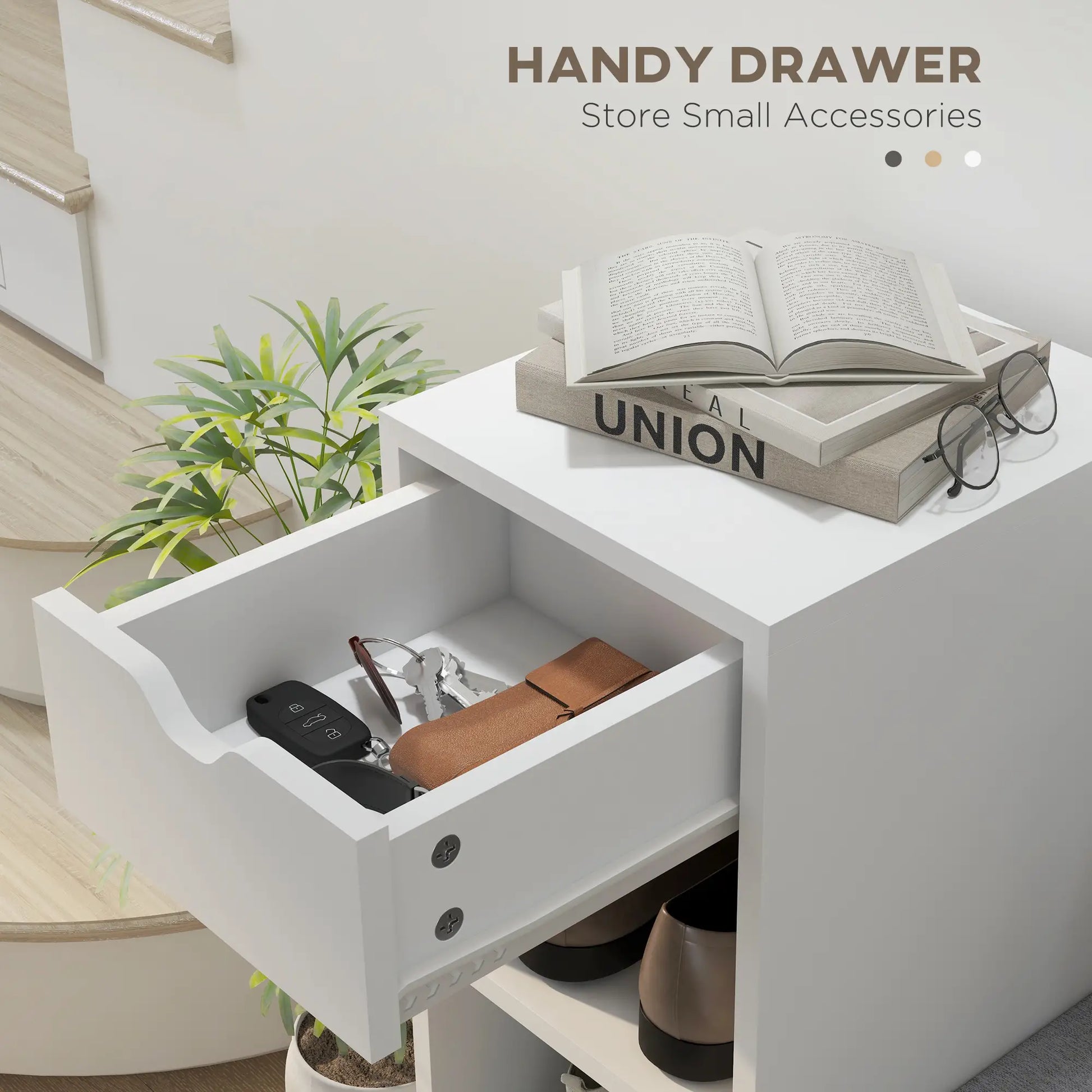 Upholstered Shoe Storage Bench With Seat, Drawer, 6 Shelves, White Shoe Storage Cabinets & Racks at Gallery Canada