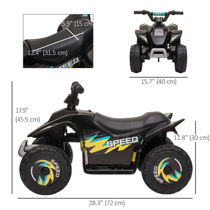 Kids Ride on ATV, 6V Battery Powered, for 18-36 Months, Black