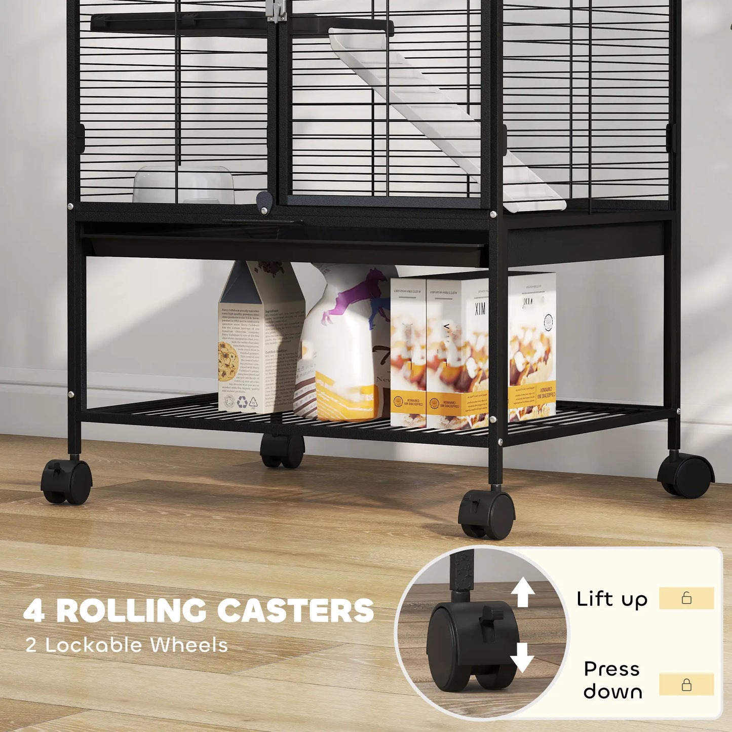 Small Animal Cage 34"H, Removable Tray, Storage Shelf, Black Houses & Habitats at Gallery Canada