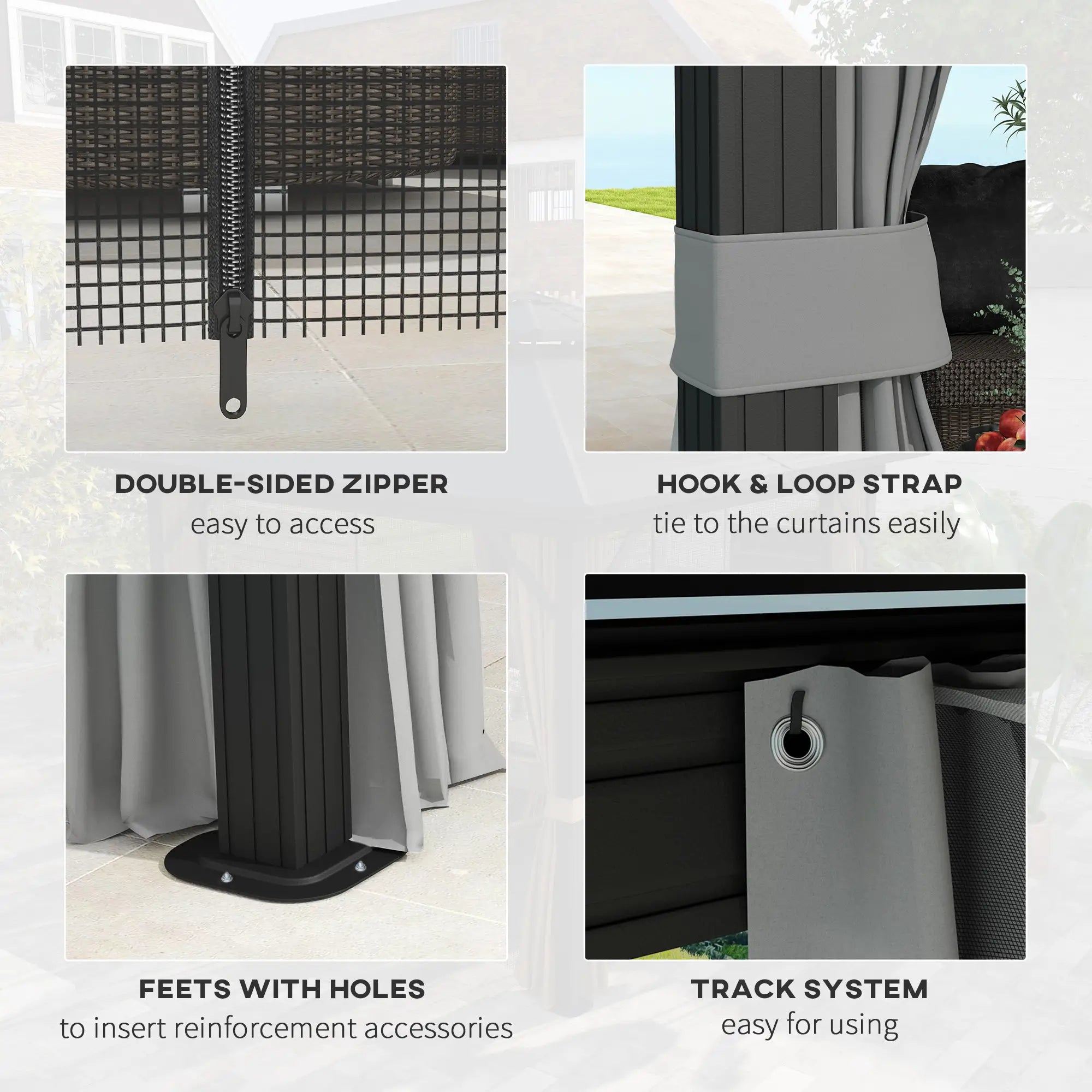 10' x 12' Hardtop Gazebo, Sun Shelter, Metal Roof, Mosquito Net, Light Grey Gazebos at Gallery Canada