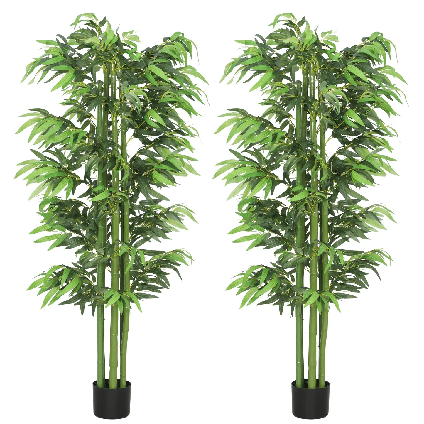 6FT Artificial Bamboo Trees Set of 2, Fake Plants with Nursery Pot Artificial Trees Green at Gallery Canada