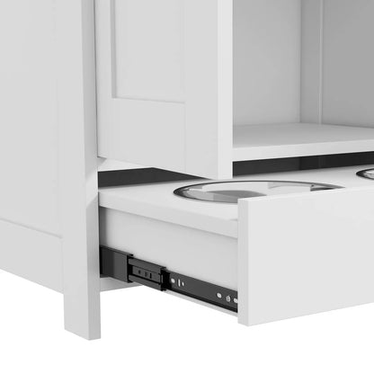 Dog Food Storage Container, Adjustable Panel, Hooks, Medium Size, White Dog Bowls at Gallery Canada