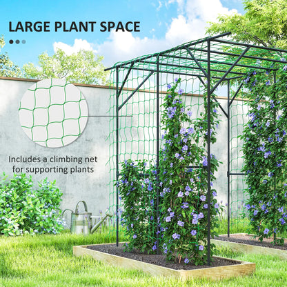 6.4FT Tall Metal Garden Arch Trellis, Plant Support With Climbing Net Plant Stands at Gallery Canada