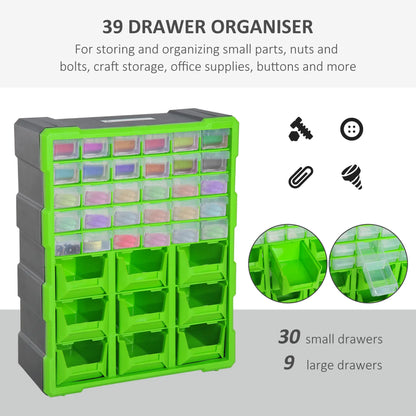 Plastic 39 Drawer Organizer, Wall Mount Storage Cabinet, 2, Green Tool Organizers at Gallery Canada
