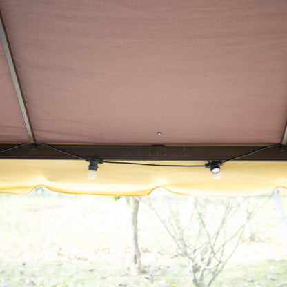 10 x 13ft Aluminum Gazebo, Double Tier Canopy, Netting, Curtains, Coffee Gazebos at Gallery Canada