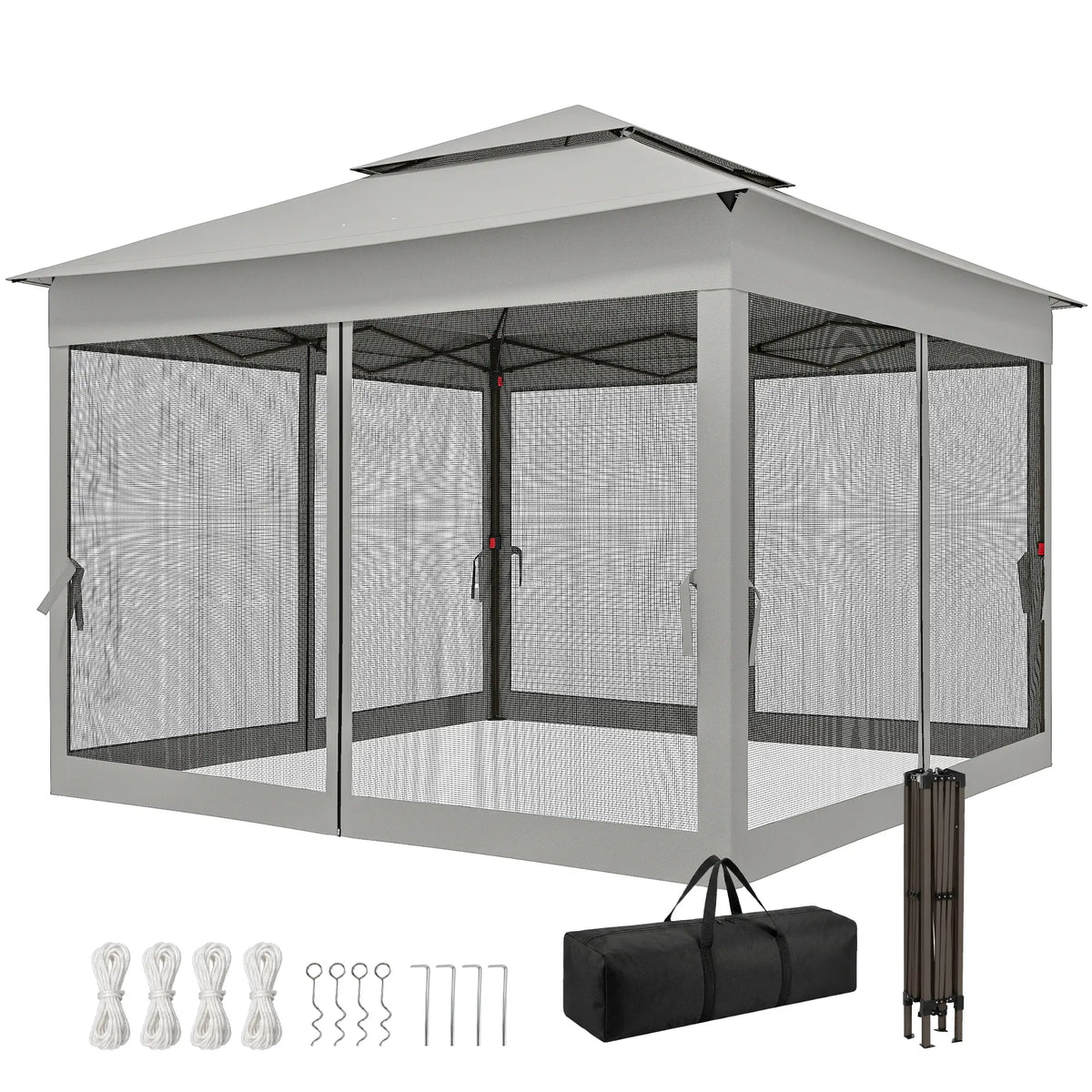 11' x 11' Pop Up Canopy Tent, Light Grey