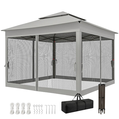 11' x 11' Pop Up Canopy Tent, Light Grey
