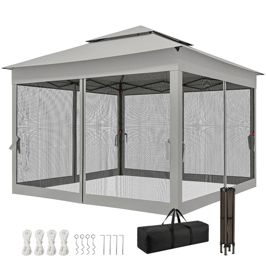 11' x 11' Pop Up Canopy Tent, Light Grey Pop Up Canopies Light Grey at Gallery Canada