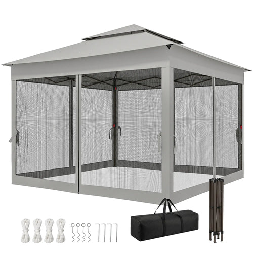 11' x 11' Pop Up Canopy Tent, Light Grey