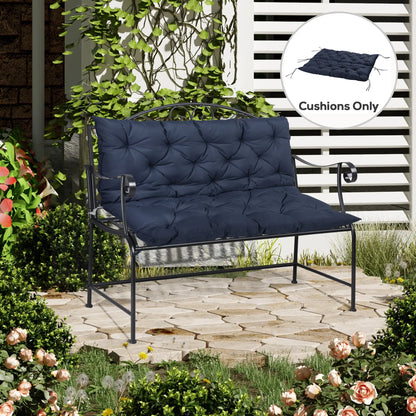 2 Seater Garden Bench Cushion, Thick Outdoor Non-Slip, 52" x 43" x 4", Navy Blue Patio Chair Cushions at Gallery Canada