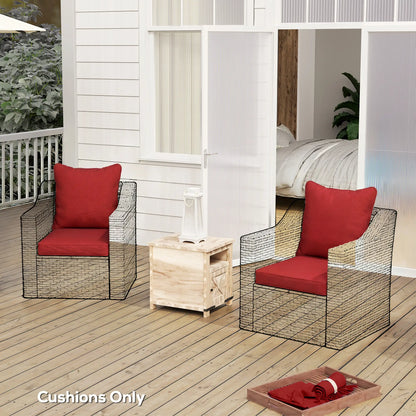 Patio Chair Cushions Set, 2 Seat Cushion Back Pillows, Wine Red Patio Chair Cushions at Gallery Canada