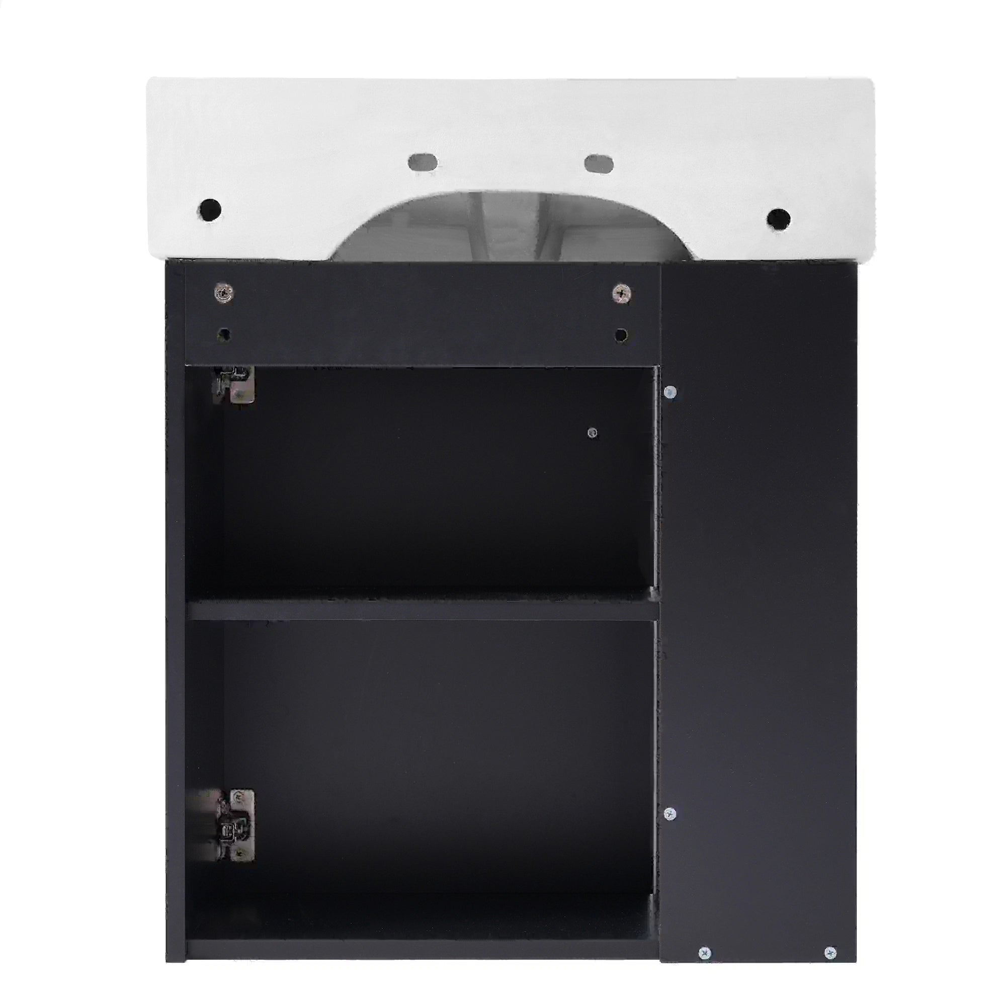 Floating Bathroom Vanity, Ceramic Basin, Side Storage, 21.5