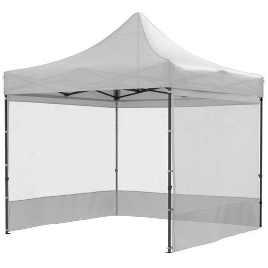 10' x 10' Pop Up Canopy Tent, Wheeled Carry Bag, Adjustable Height Pop Up Canopies Light Grey at Gallery Canada