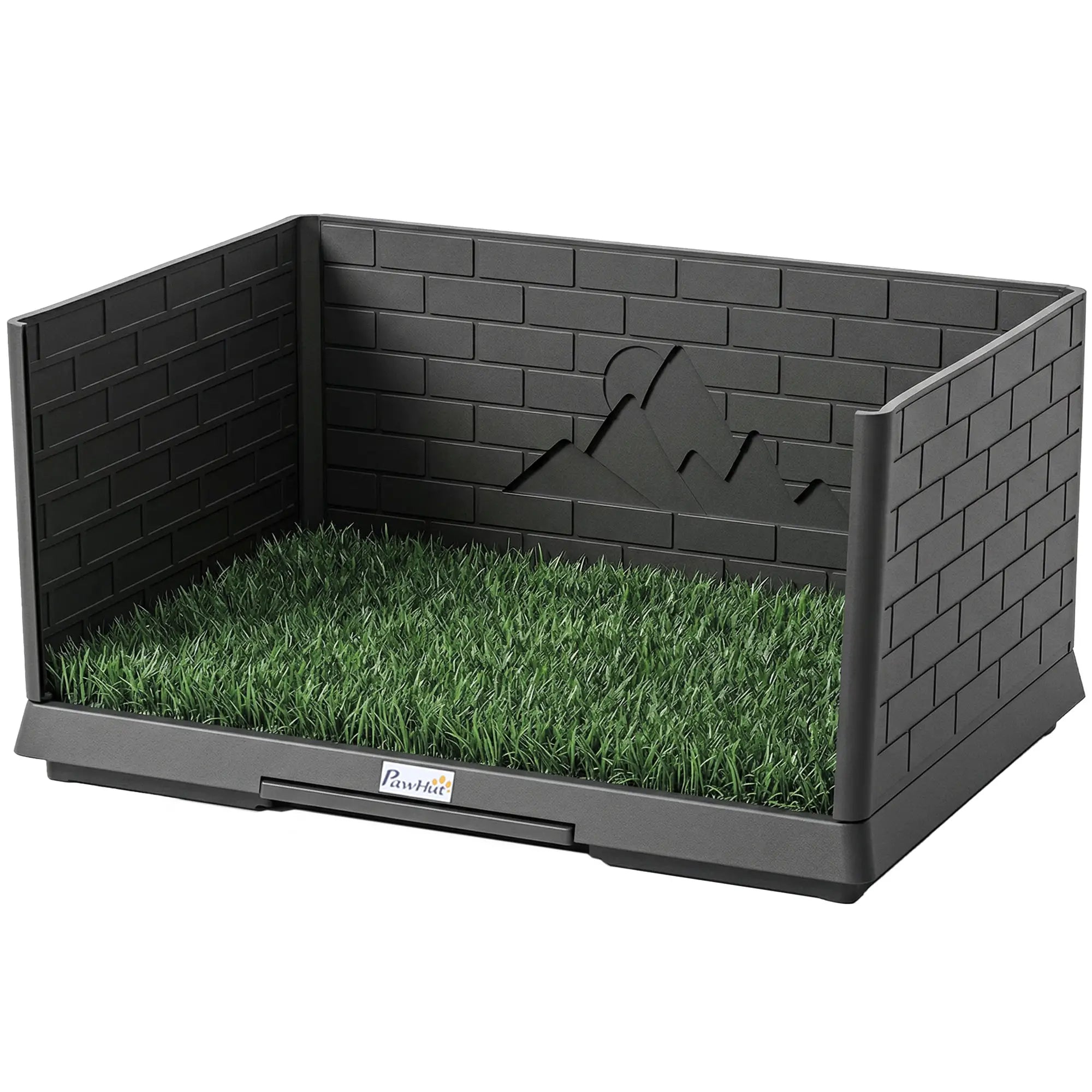 Dog Grass Pad With Tray, Indoor Potty Tray For Puppy Training Elevated Dog Beds Black, Green at Gallery Canada