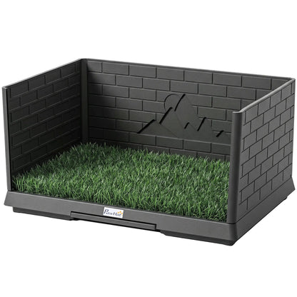 Dog Grass Pad With Tray, Indoor Potty Tray For Puppy Training Elevated Dog Beds Black, Green at Gallery Canada