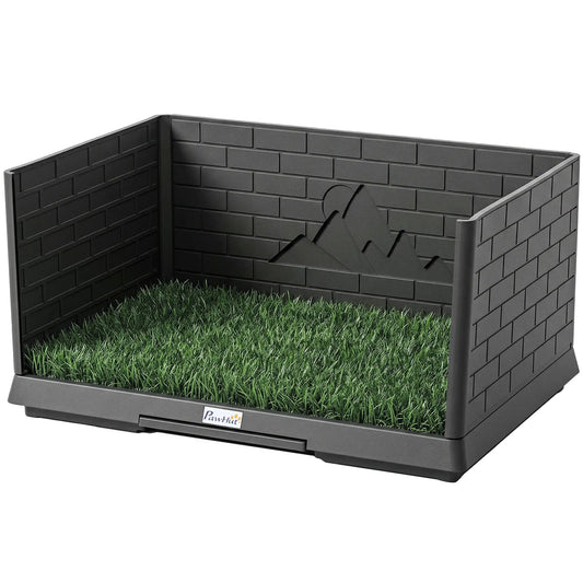 Dog Grass Pad With Tray, Indoor Potty Tray For Puppy Training Elevated Dog Beds Black, Green at Gallery Canada