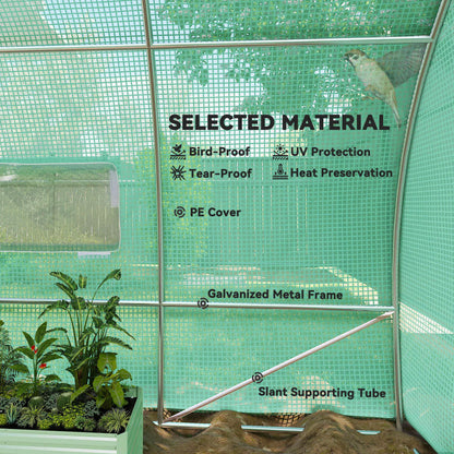 20x10x6.6ft Heavy Duty Walk-in Greenhouse, PE Cover, Green Portable Greenhouses at Gallery Canada