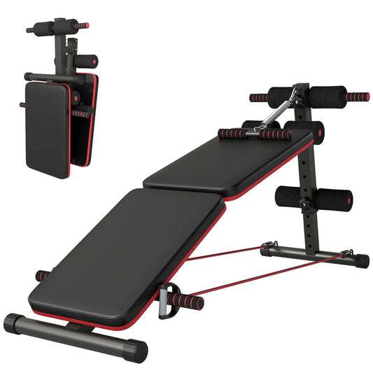 Foldable Sit Up Bench, Core Workout, Home Gym, Black Sit Up Benches Black, Red at Gallery Canada