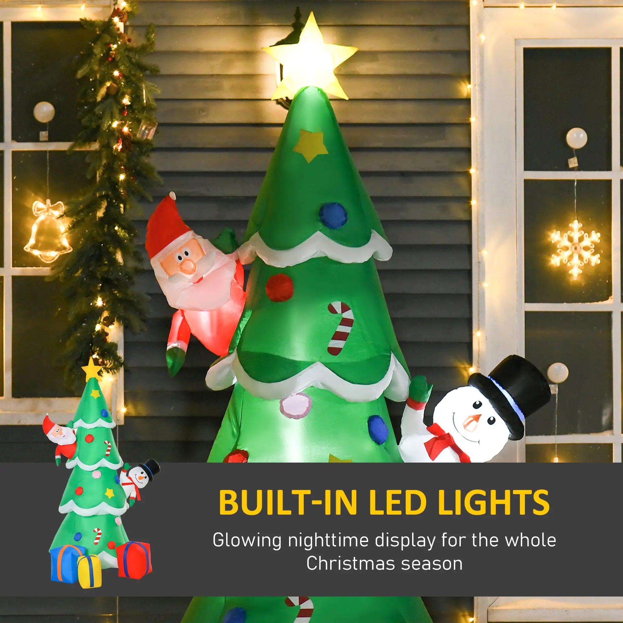 7 Feet Tall Christmas Inflatable Tree, LED Lighted with Santa, Snowman, Gift Box Christmas Inflatables at Gallery Canada