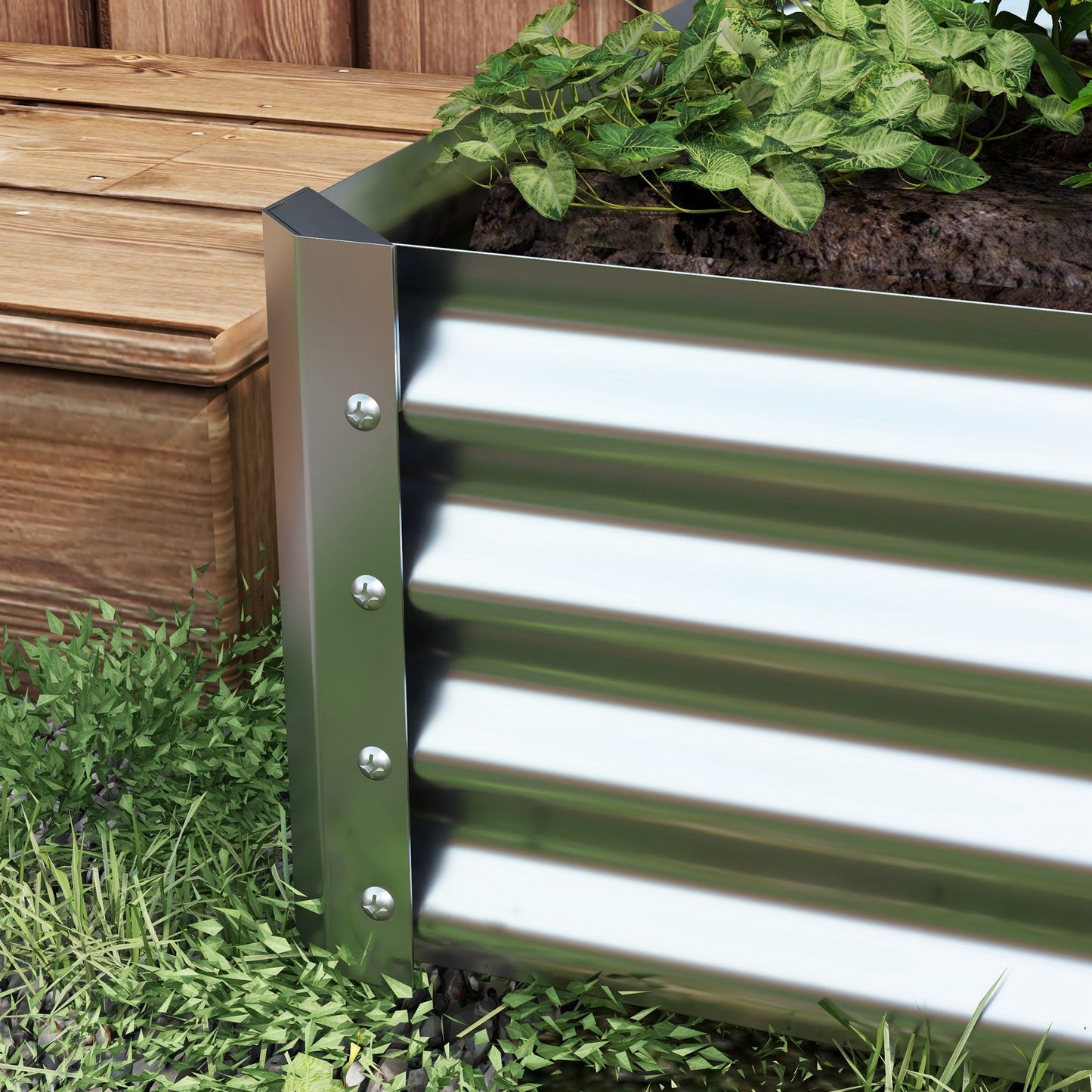4'x2'x1' Galvanized Raised Bed, Bottomless Elevated Planter Box for Growing Flowers, Herbs and Vegetables, Silver at Gallery Canada
