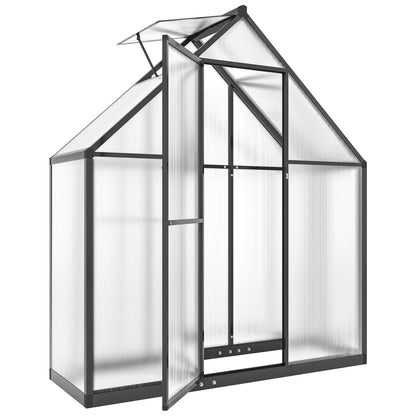 Polycarbonate Greenhouse, 5.5 x 6.5ft, Walk-In With Swing Door, Black Walk In Greenhouses at Gallery Canada