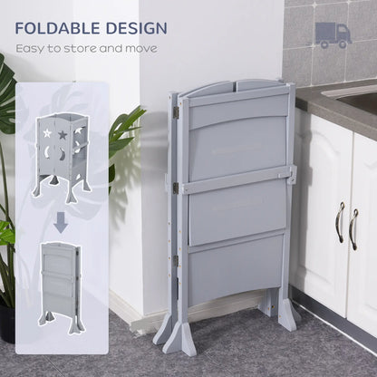 Step Stool with Safety Rail, Support Handles, Kitchen Counter Helper Toddler & Kids Step Stools at Gallery Canada