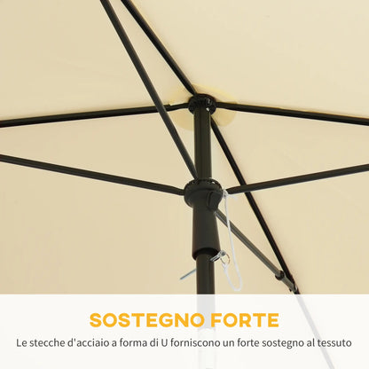 6.5x4ft Rectangle Patio Umbrella, Aluminum, Tilt Adjustable, Beige Sun Umbrellas at Gallery Canada