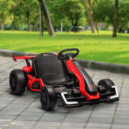 24V Electric Go Kart, Battery Powered, Adjustable Seat, Red Pedal Go Karts for Kids at Gallery Canada