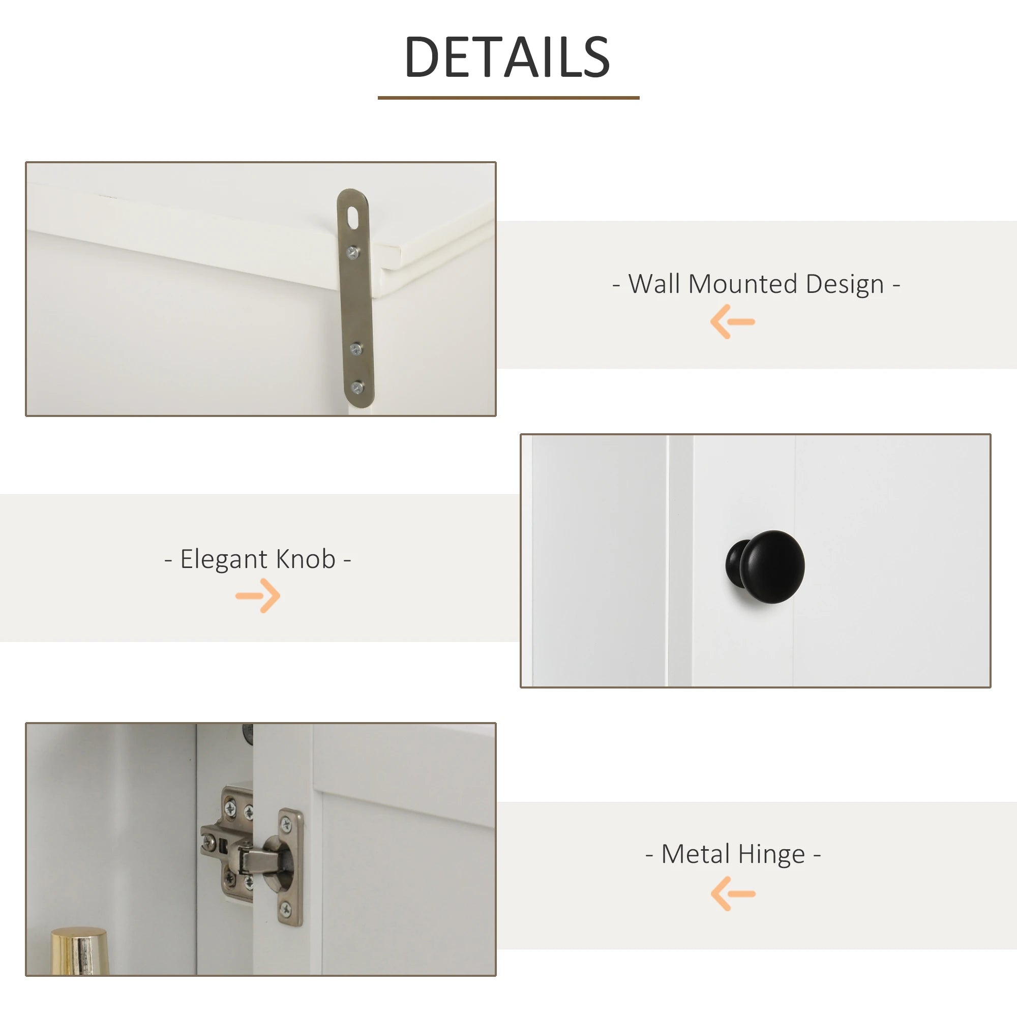 Wall Mounted Medicine Cabinet, 3 Open Shelves, Storage Cupboard, White Wall Mounted Cabinets at Gallery Canada