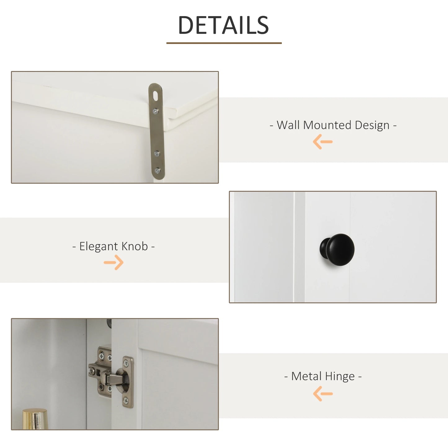 Wall Mounted Medicine Cabinet, 3 Open Shelves, Storage Cupboard, White Wall Mounted Cabinets at Gallery Canada