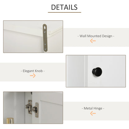 Wall Mounted Medicine Cabinet, 3 Open Shelves, Storage Cupboard, White Wall Mounted Cabinets at Gallery Canada