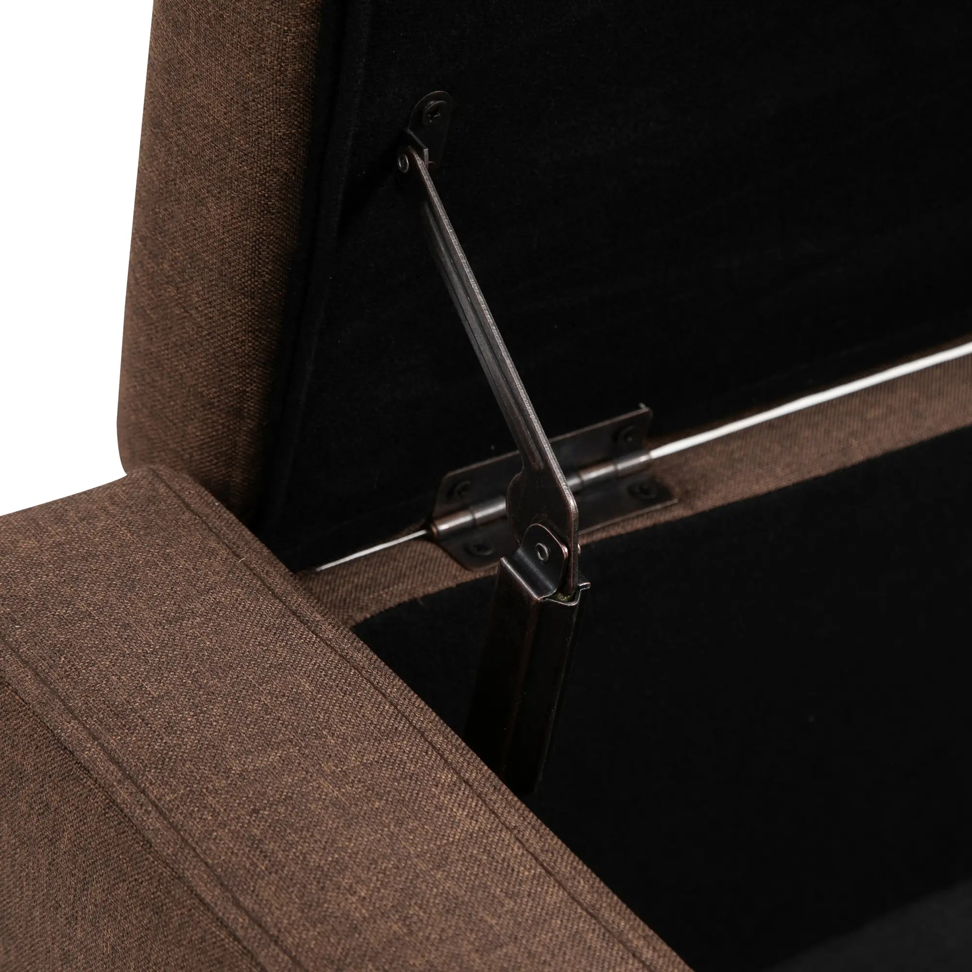 Storage Ottoman Bench, Linen Upholstered, Tufted, Brown Storage Ottomans & Benches at Gallery Canada