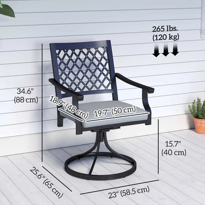 Metal Swivel Rocker Chairs Set of 2, with Cushion, Armrests, for Patio, Garden Bistro Sets at Gallery Canada