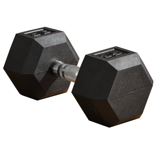 35lbs Rubber Dumbbell, Weight Hand for Body Fitness Training, Home Office Gym Use, Black at Gallery Canada