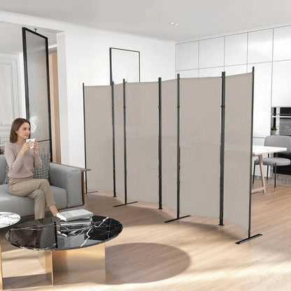 6 Ft Folding Room Divider, Portable Privacy Screen, Beige Room Dividers at Gallery Canada
