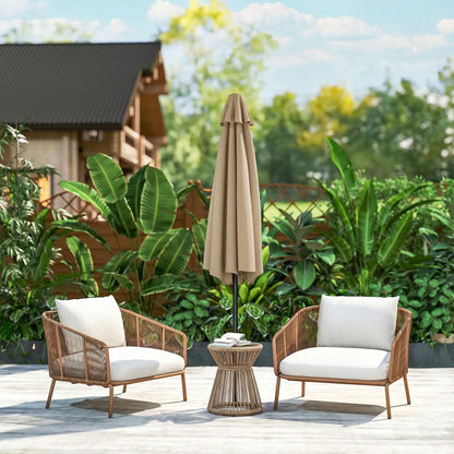 Patio Sun Umbrella, Outdoor Parasol, 6 Ribs, Coffee Sun Umbrellas at Gallery Canada