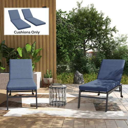 2-Piece Patio Chair Cushion Set, Indoor Outdoor, Blue