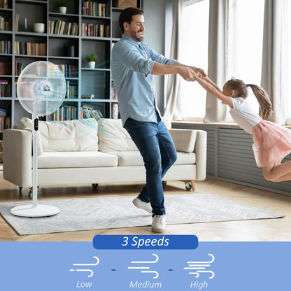 Floor Standing Fan with Remote, Oscillating, LED Screen, White Stand Fans at Gallery Canada