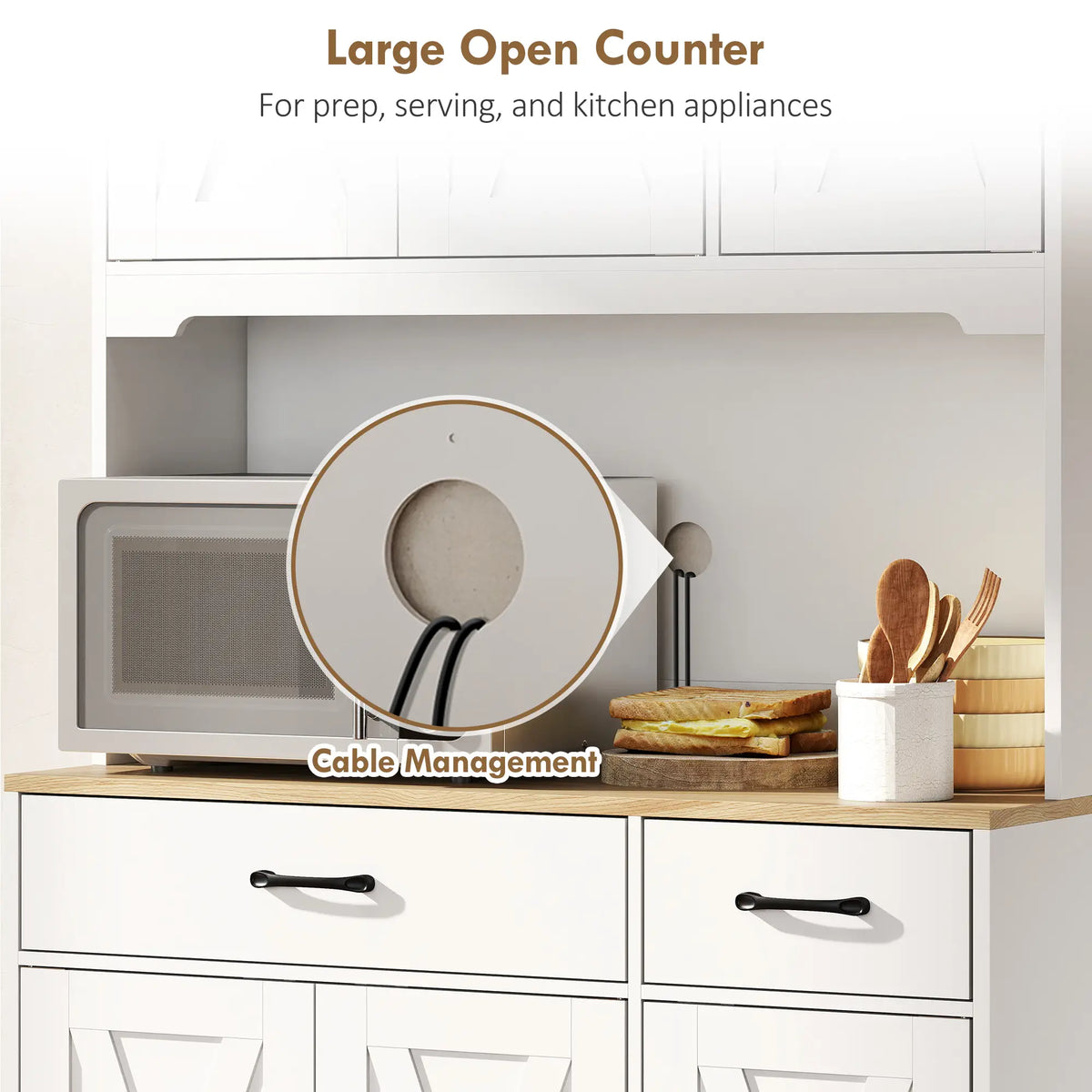 Tall Kitchen Pantry, 6 Doors, 2 Drawers, Adjustable Shelves, White Kitchen Pantry Cabinets at Gallery Canada