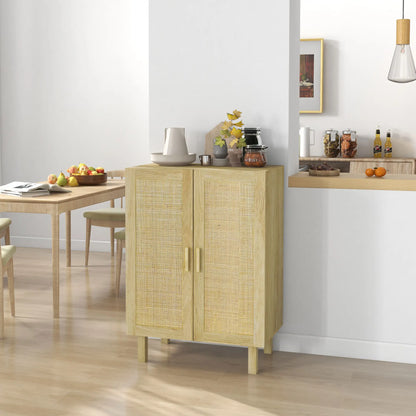 Boho Sideboard With Rattan Doors, Natural