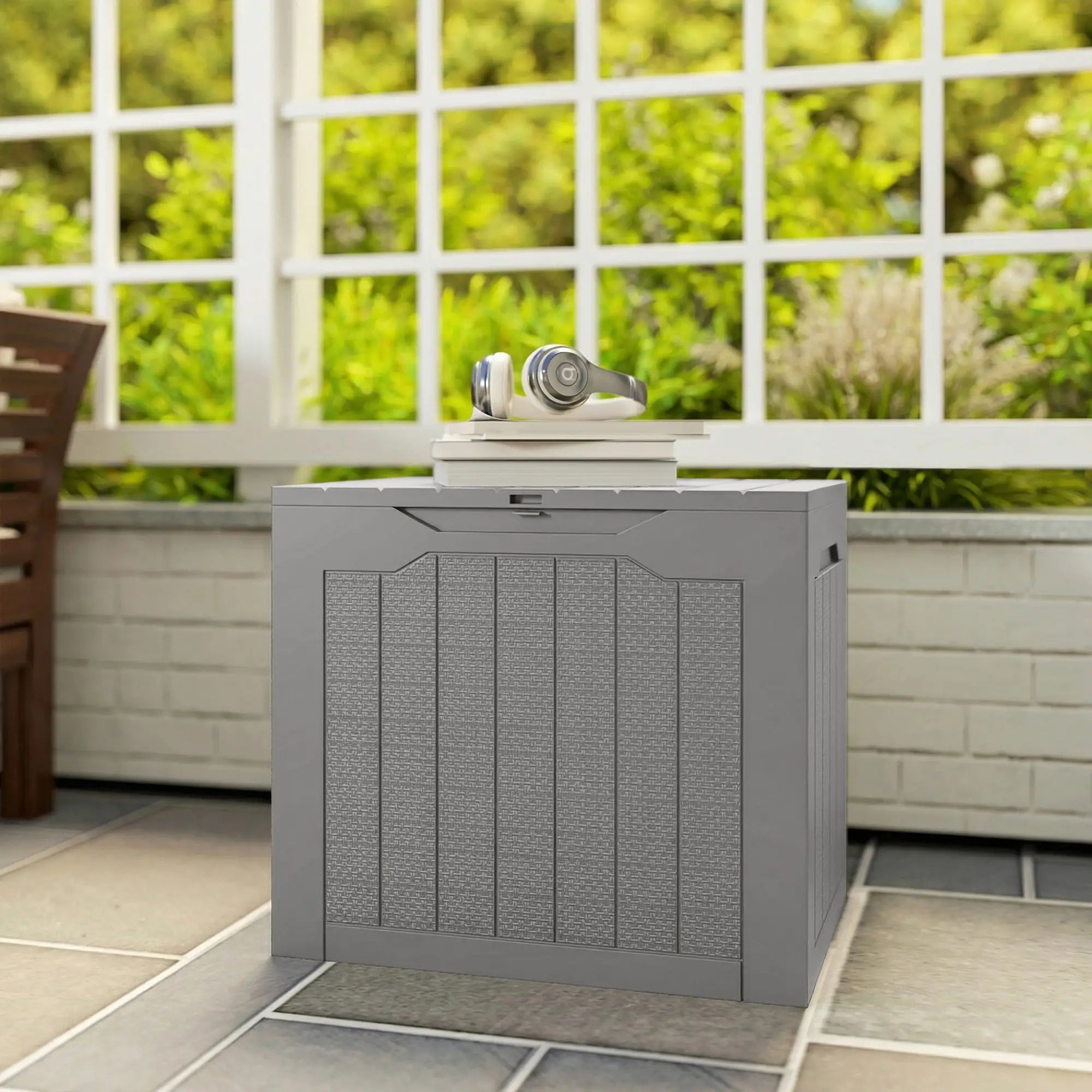 28 Gallon Deck Box, Resin Outdoor Storage With Handles, Waterproof UV Resistant Patio Storage Boxes at Gallery Canada