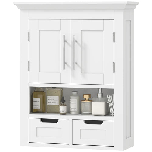 White Wall Cabinet, Medicine Cabinet With Shelf, 24 Inch, White