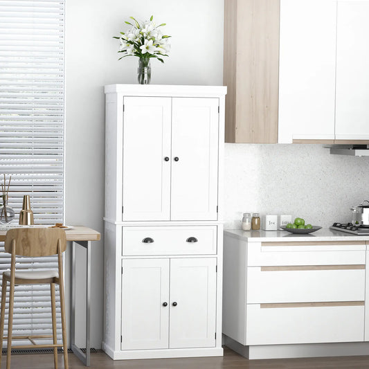 Kitchen Cabinet With 2 Drawers, MDF Board, White Kitchen Pantry Cabinets White at Gallery Canada