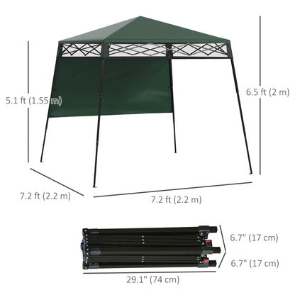 7' x 7' Pop Up Canopy Gazebo Tent, Adjustable Legs, Green Pop Up Canopies at Gallery Canada