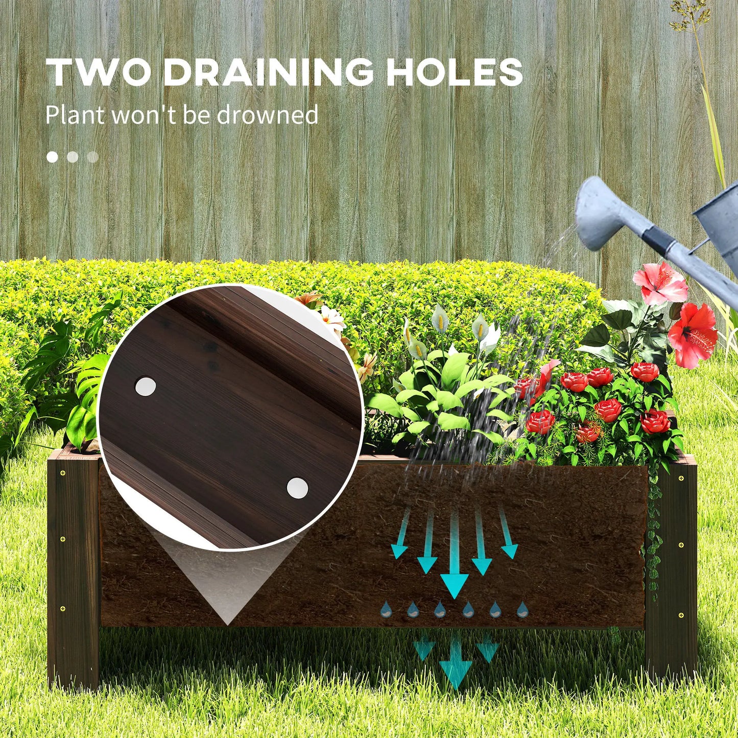 3.3 x 1.2 x 1.2 ft Raised Garden Bed, Carbonized Elevated Garden Beds at Gallery Canada