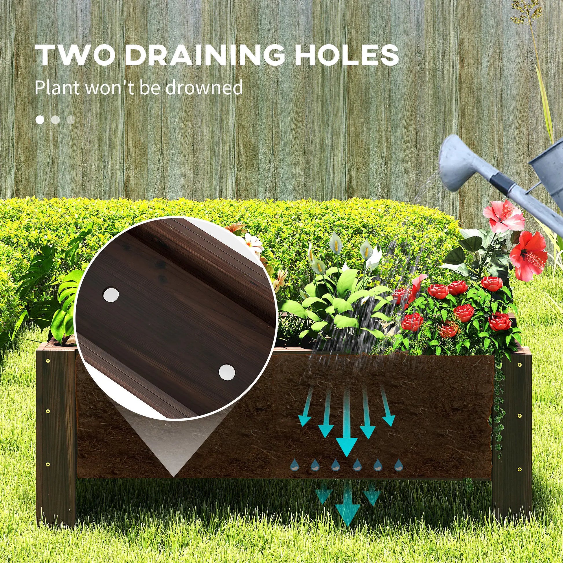 3.3 x 1.2 x 1.2 ft Raised Garden Bed, Carbonized Elevated Garden Beds at Gallery Canada