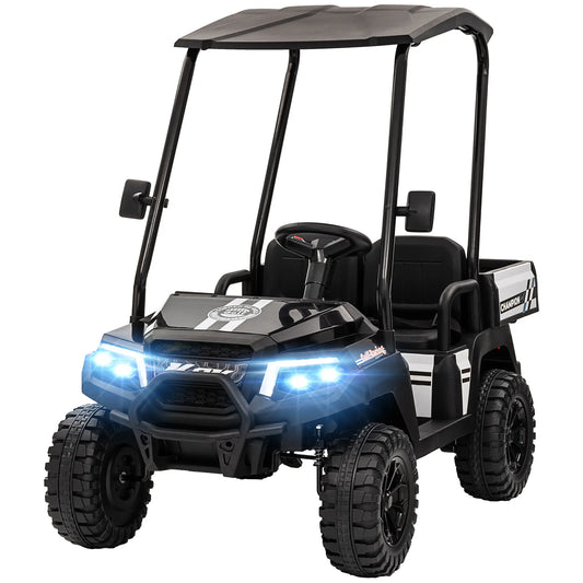 24V 2 Seater Kids Electric Car, Remote Control, 4 Wheels, Black Electric Toy Cars Black at Gallery Canada